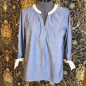 Tommy Hilfiger Cotton Chambray Blue Blouse M